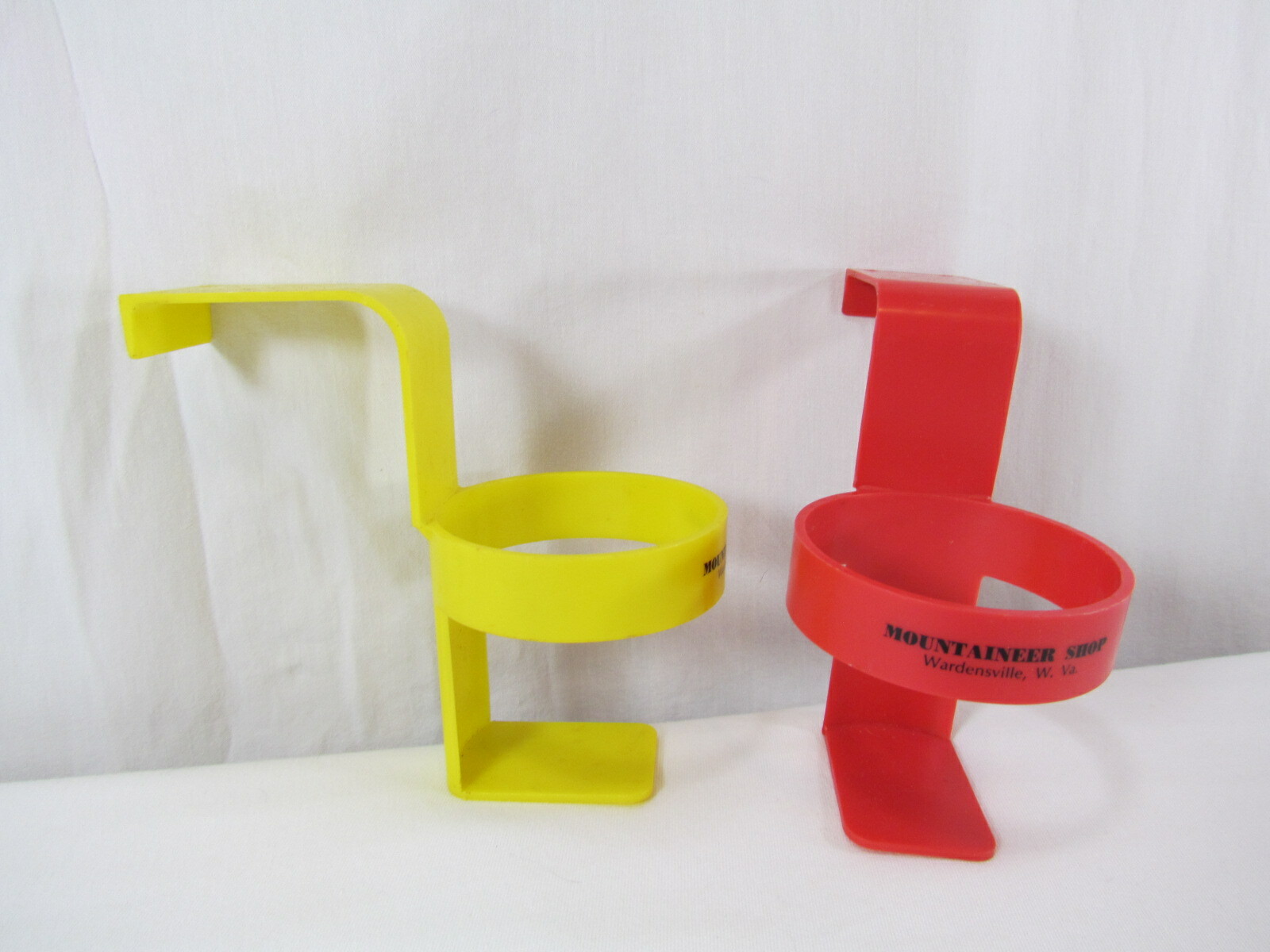 2 Vintage Plastic Car Door Cup Holder Advertising Mountaineer Shop Wardensville
