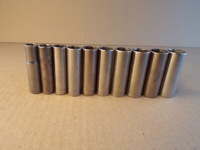 VTG 10 Pc Craftsman Metric Deep Socket 10 - 19mm Lot 3/8'' Dr 6 Pt (Please Read)