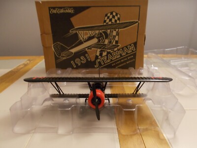 ERTL 1931 Stearman BI-PLANE AV FUEL Double Winger Die-cast Coin Bank