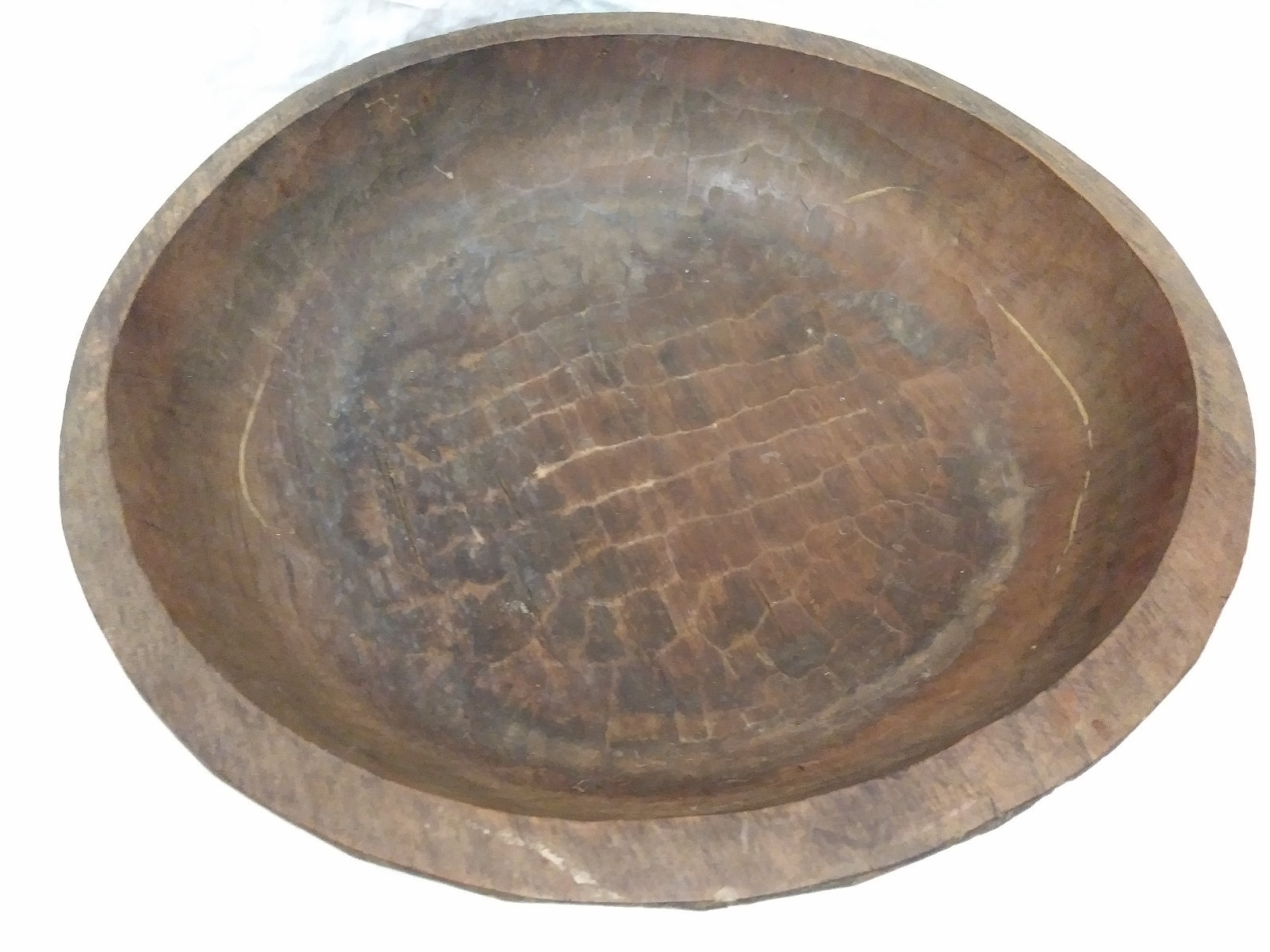 Primitive Heavy Handcrafted Wood Bowl Farmhouse Decor