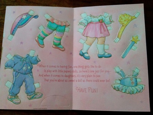 Lot of 4 Vintage NEW Unpunched Paper Doll For a Special Daughter Birthday Cards