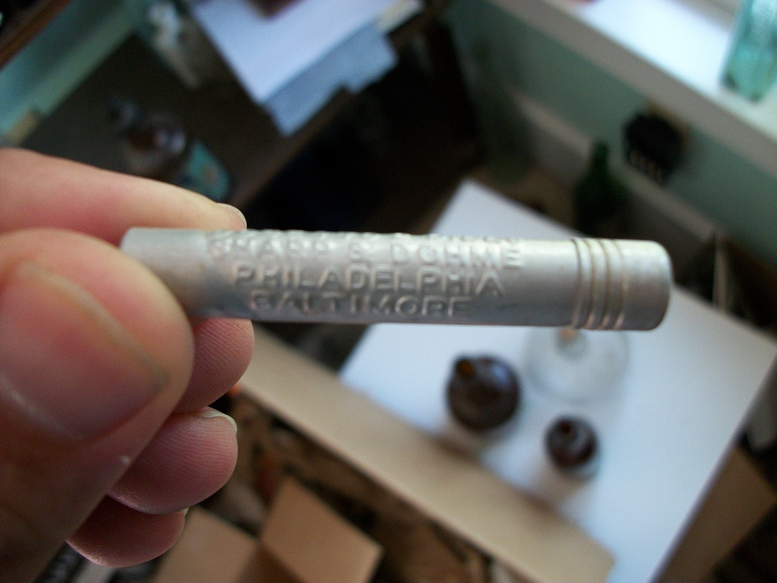 REALLY THIN METAL PILL VIAL PHYSICIAN'S SAMPLE LAPACTIC PILLS SHARP & DOHME