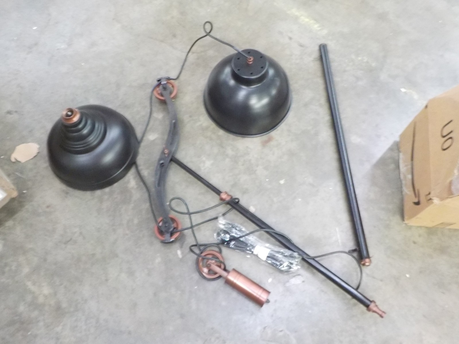 Deco 79 24515 Aluminum pulley adjustable Industrial floor lamp, 77 inch