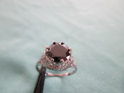 Pre-owned Real Black Diamonds Inc 2.25ct Real Black Diamond Ring,vintage Edwardian Style,appraisal,free Dia Tester