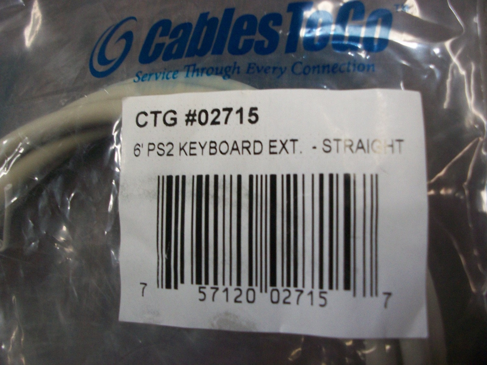 CABLES TO GO  6FT PS/2 KEYBOARD EXTENSION CABLE(male to female) CTG # 02715 NEW