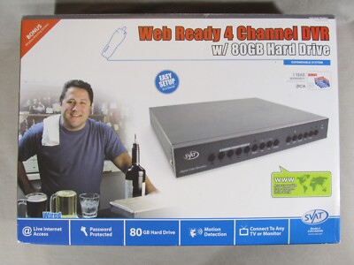 SVAT CV0104DVR Web Ready 4 Channel DVR with 80GB Hard Drive; Security System DVR