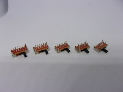 5 Pcs Pack Lot 12 Pins Toggle Slide Power Switch 4-5mm Handle 2P4T 4 Positions