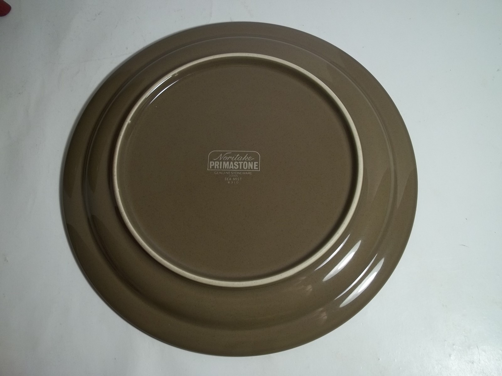 4 Vintage Noritake Primastone Genuine Stoneware Sea Mist Dinner Plates 10 1/2