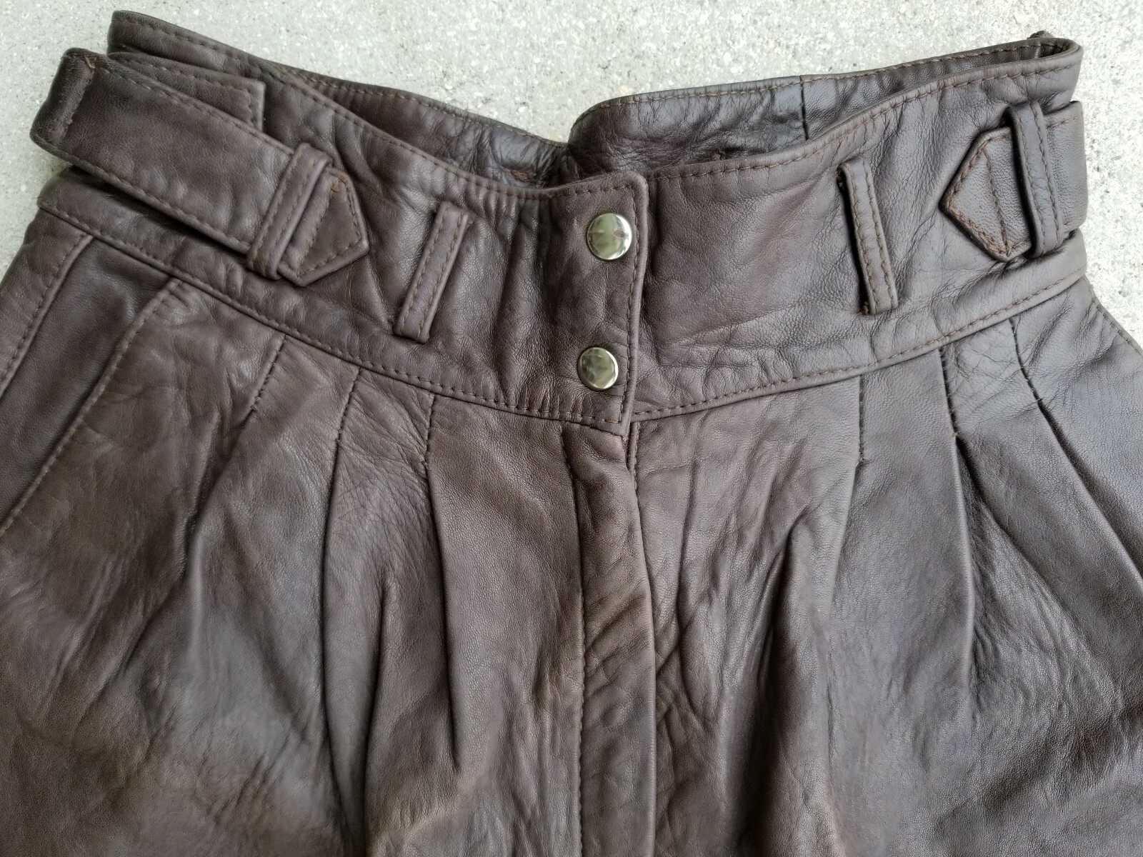 Leather Lederhosen Shorts  made in Hungary Vintage Sz 40 Check Measurements