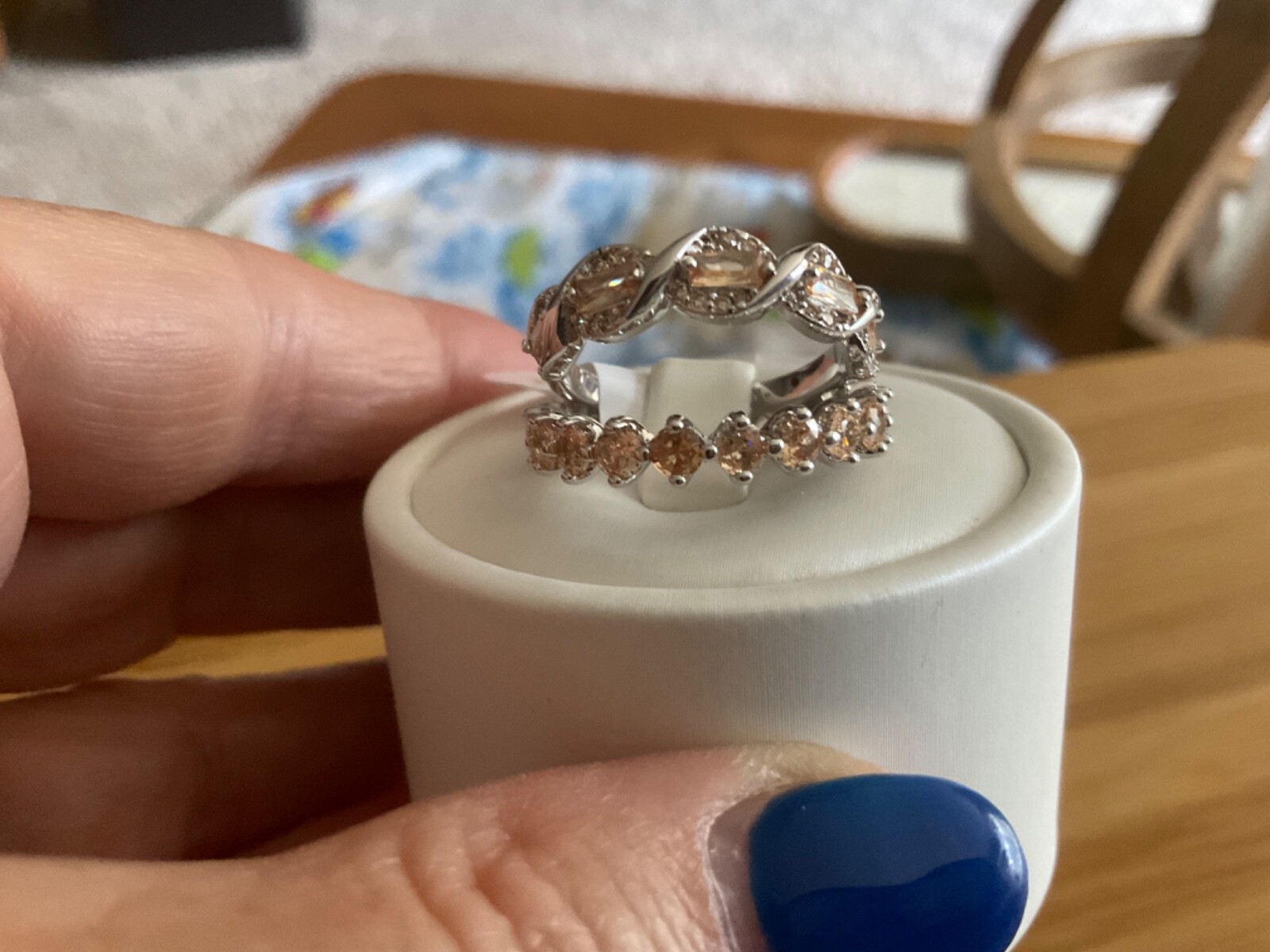 ★SENTIMENTS★ NO.613 [BURNISH] RING BP Ring Bomb Sz 7 7768 Anything 4 You Smokey Topaz CZ Band