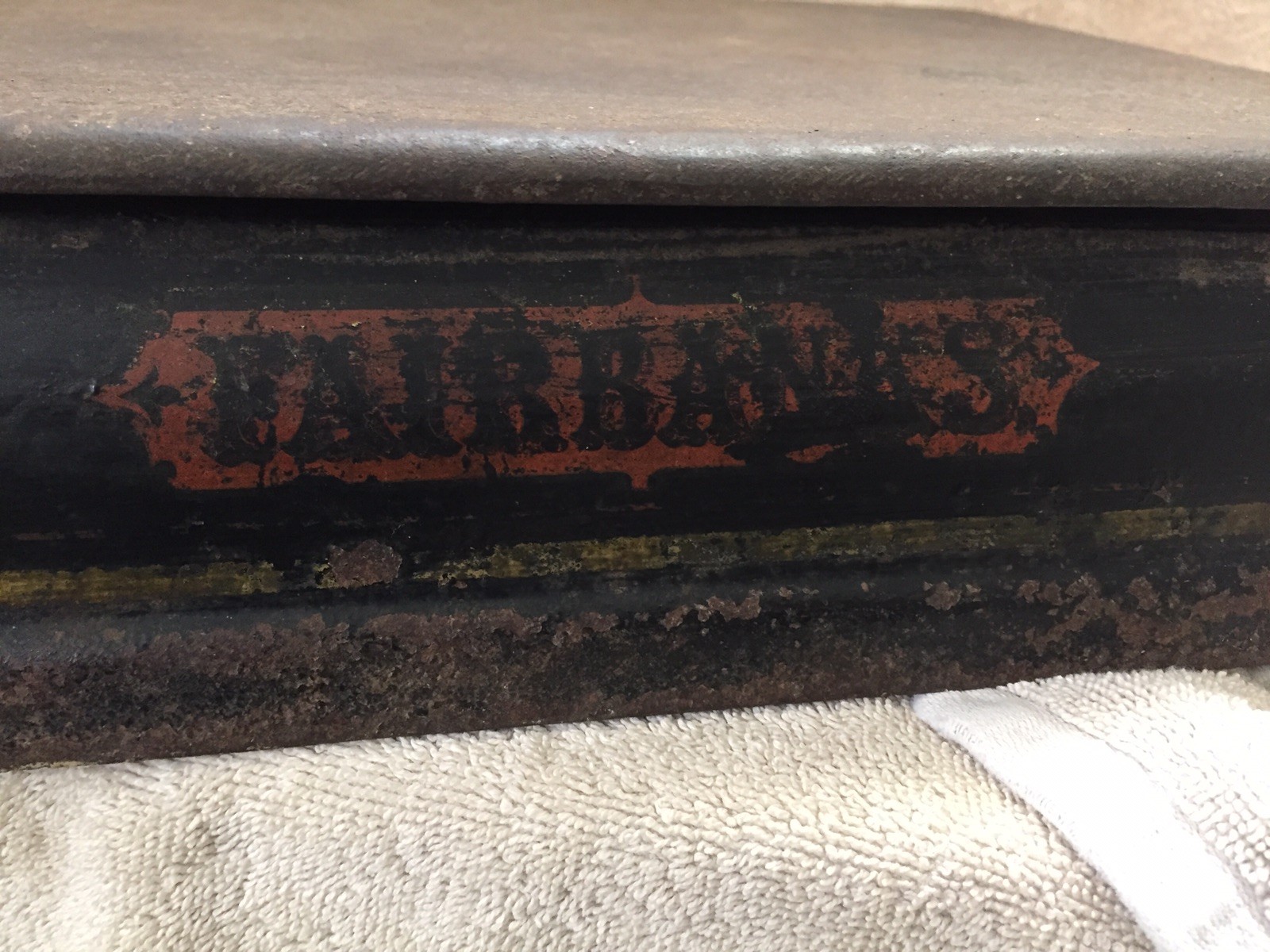 Fairbanks Scale Antique Cast Iron Platform Counter-Top Dual Brass beam1867 Scoop