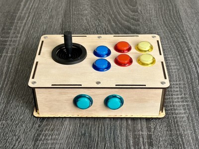 Mini Raspberry Pi Arcade Gaming Analog controller LED Buttons Plywood Console