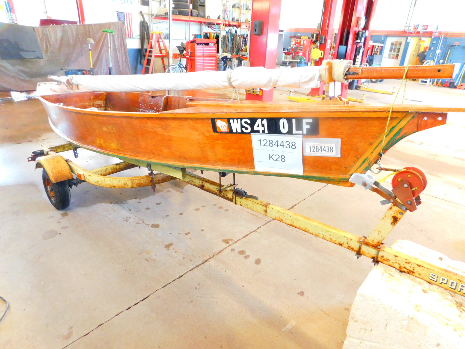 15' Homemade Wood Sailboat NO Motor Sportsman Trailer T1284438