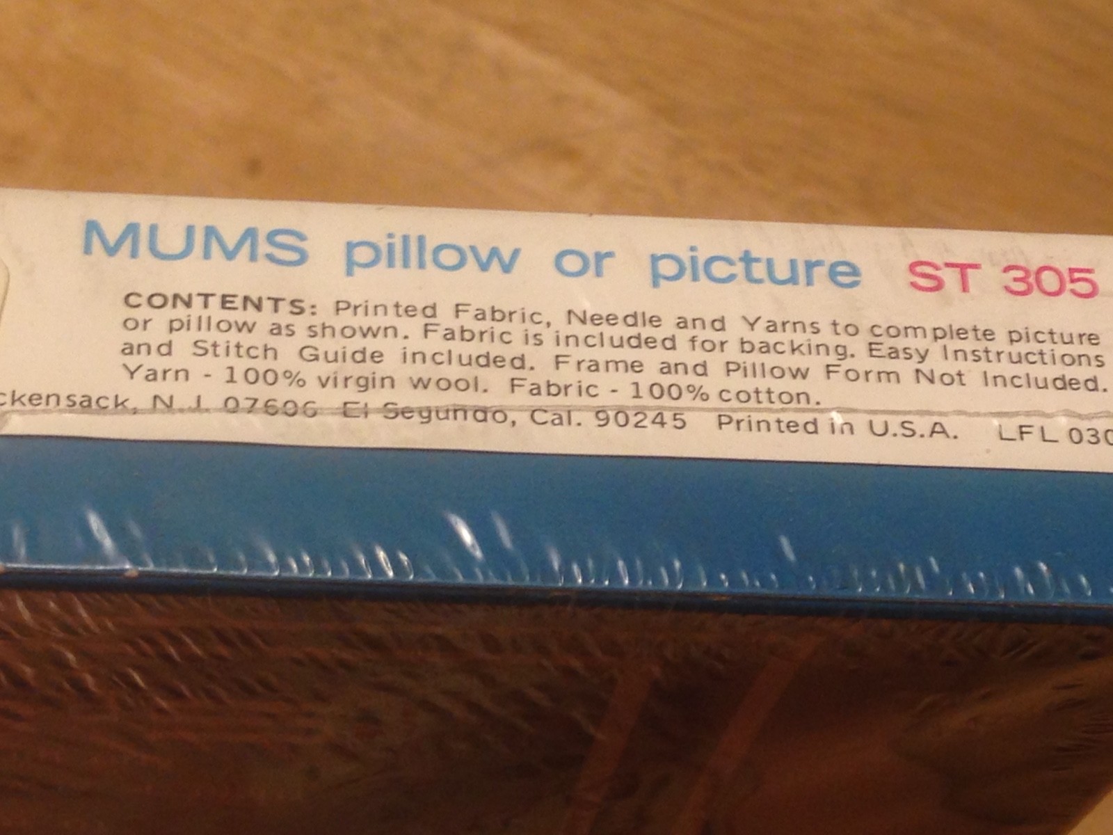 Vintage Spinnerin Creative Craft crewel Poppy pillow or picture KIT new sealed