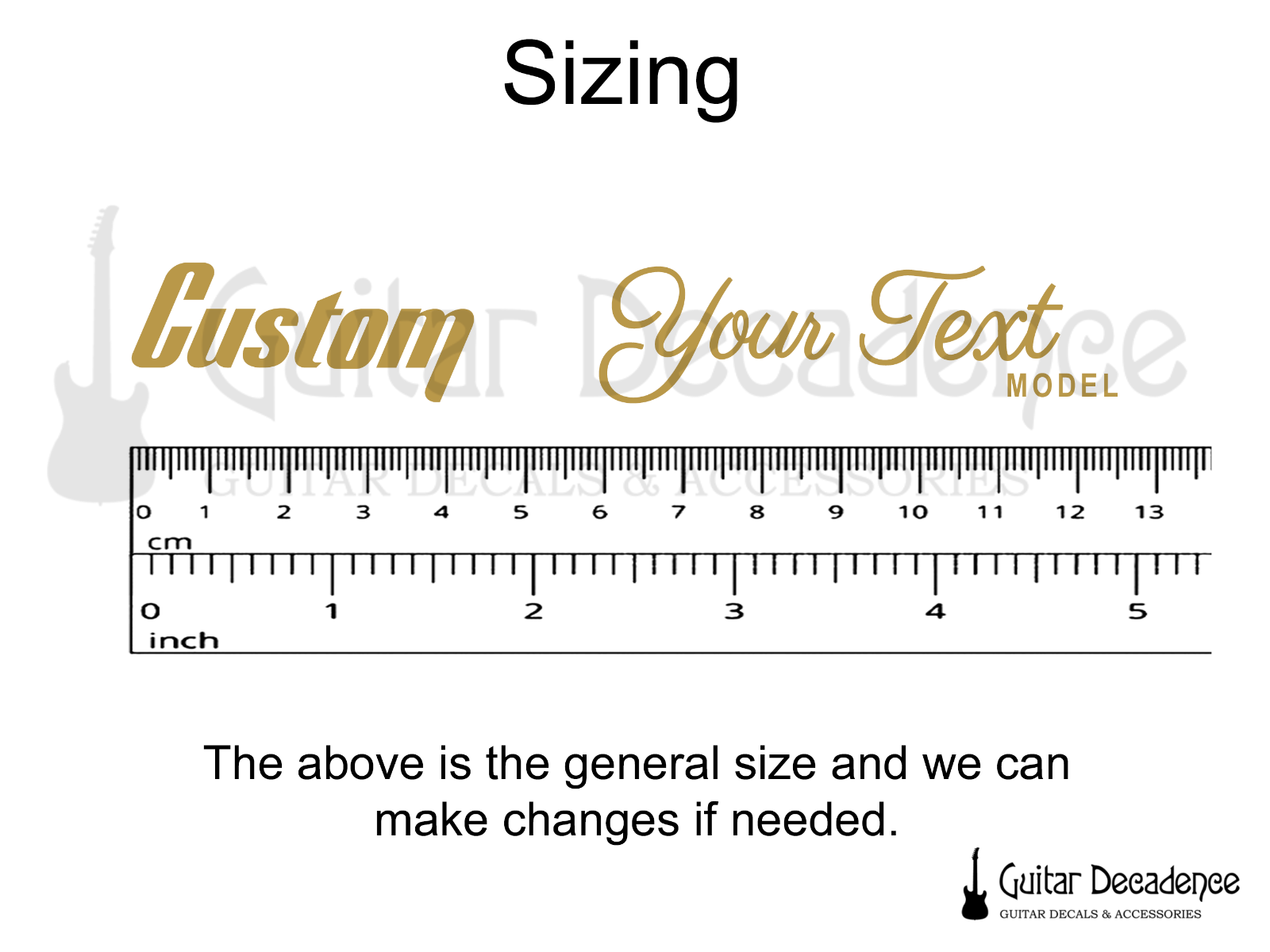 Custom Metallic Screen Printed Guitar Headstock Waterslide Decals 3x3 Headstocks