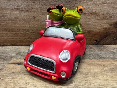 Frog Driving Car Resin Figurine 5'' x 4''