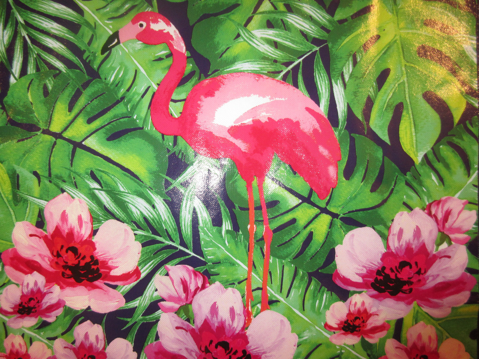 TJMaxx Marshalls Reusable Shopping Tote Gift Bag Flamingo Tropical NEW