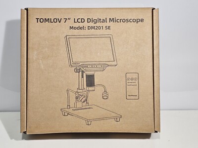 10'' Stand TOMLOV DM201 SE 7'' LCD Digital Microscope 1200X 12MP Coin Microscope
