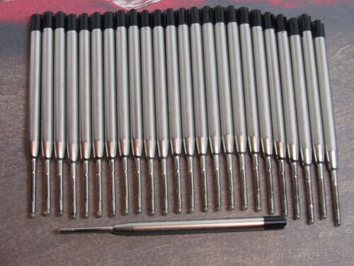 25 Black Metal Ballpoint Pen Ink Refills Medium Point Parker Style-USA seller