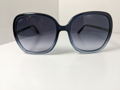 TODS Womens TO83 92W Shiny Dark Blue  Round Sunglasses 