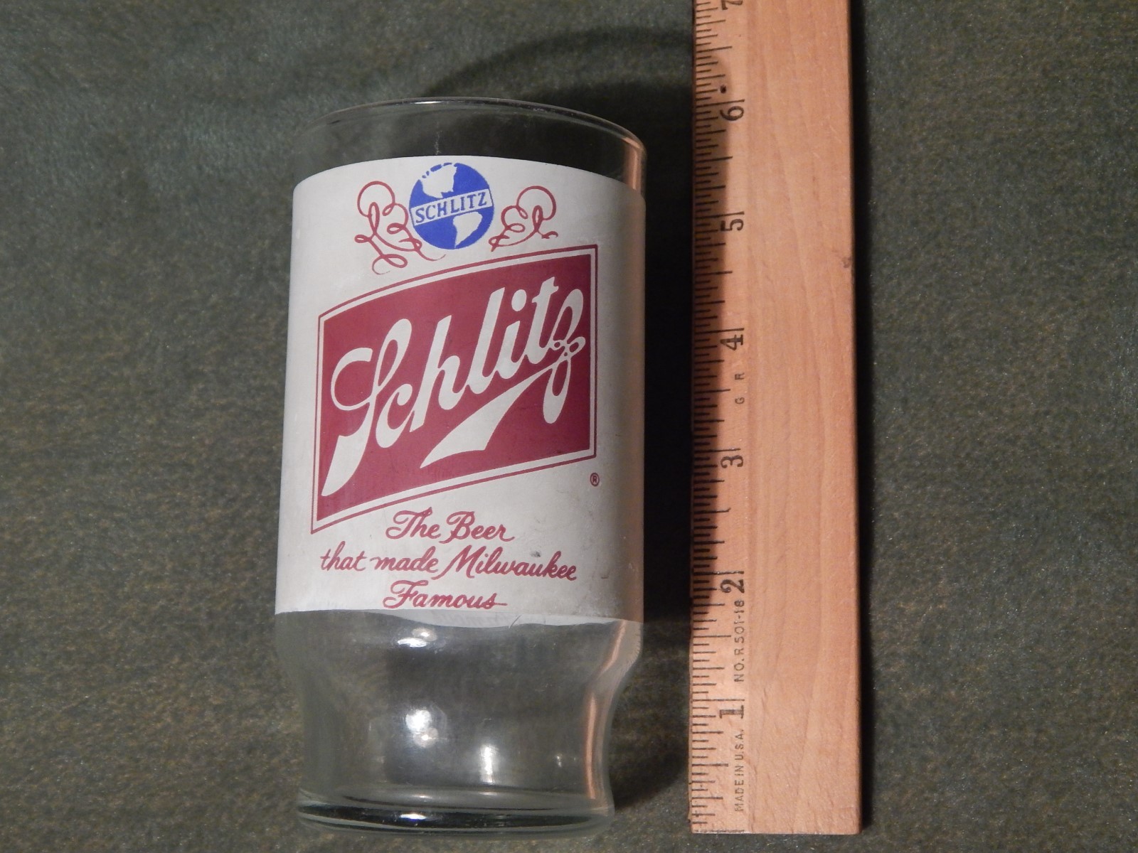 Schlitz - LOT of 2 (BEER GLASSES) 6oz + 16oz *Vtg_Ltd* [Milwaukee, Wisconsin]