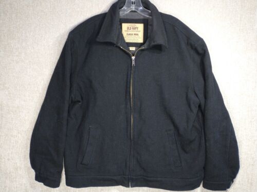 Old Navy Mens Sz XL Black Classic Wool Full Zip Bomber Old Navy Mens Sz XL Black Classic Wool Full Zip Bomber