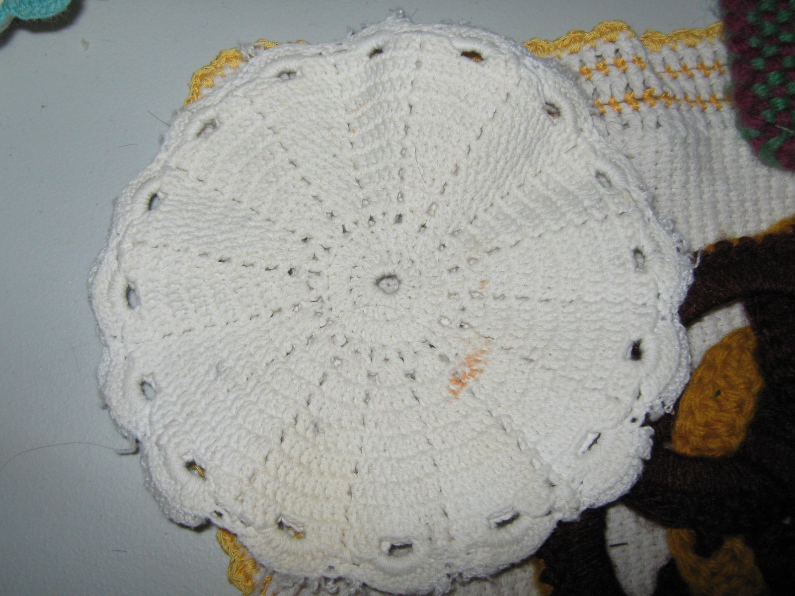 Lot of 6 Vintage Crocheted Pot Holders / Hot Pads / Dishcloth