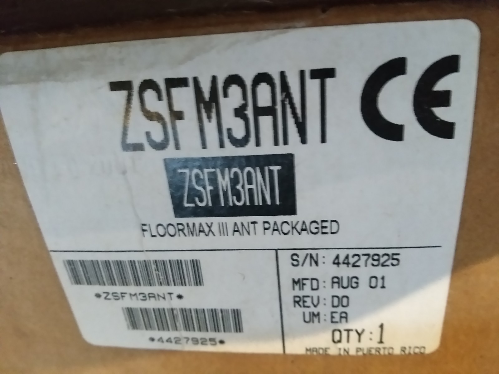 Sensormatic ZSFM3ANT FLOORMAX III ANT PACKAGED