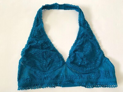 Victoria's Secret The Date Halter Bralette Teal Blue M