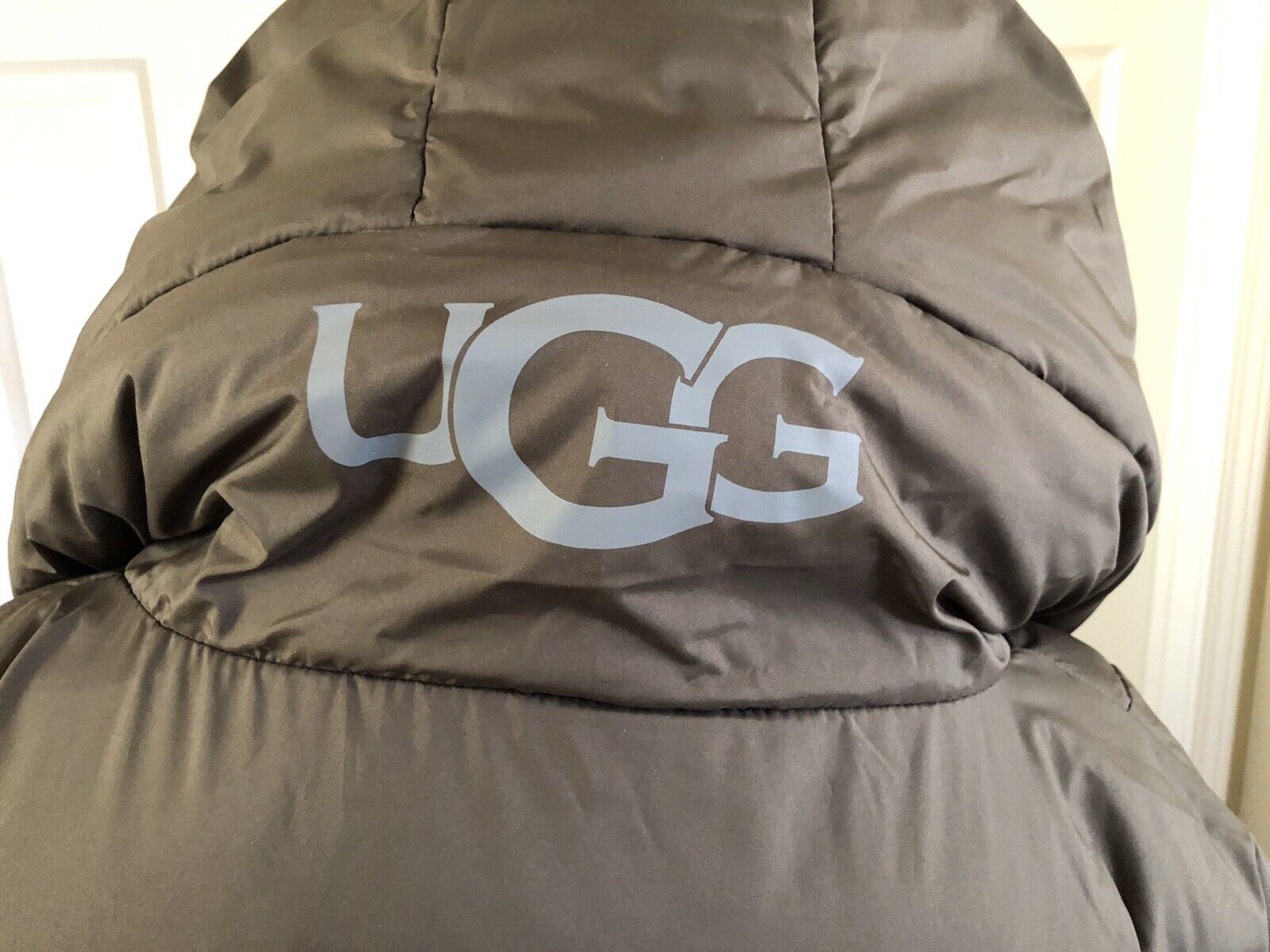 Pre-owned Ugg Women Catherina Eucalyptus Spray Olive Puffer Hooded Parka Jacket Coat Sz M In Green