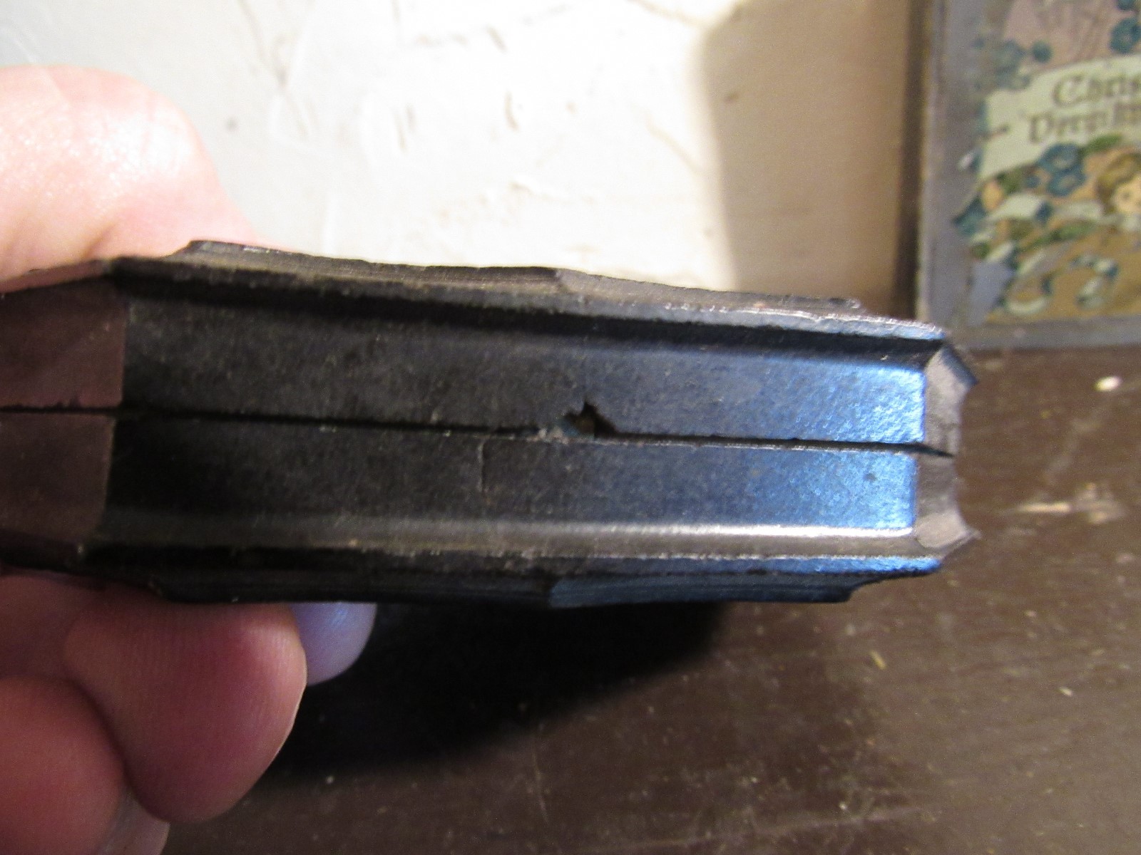 ANTIQUE GUTTA PERCHA  FRAME CASE WITH ORIGINAL LABEL!