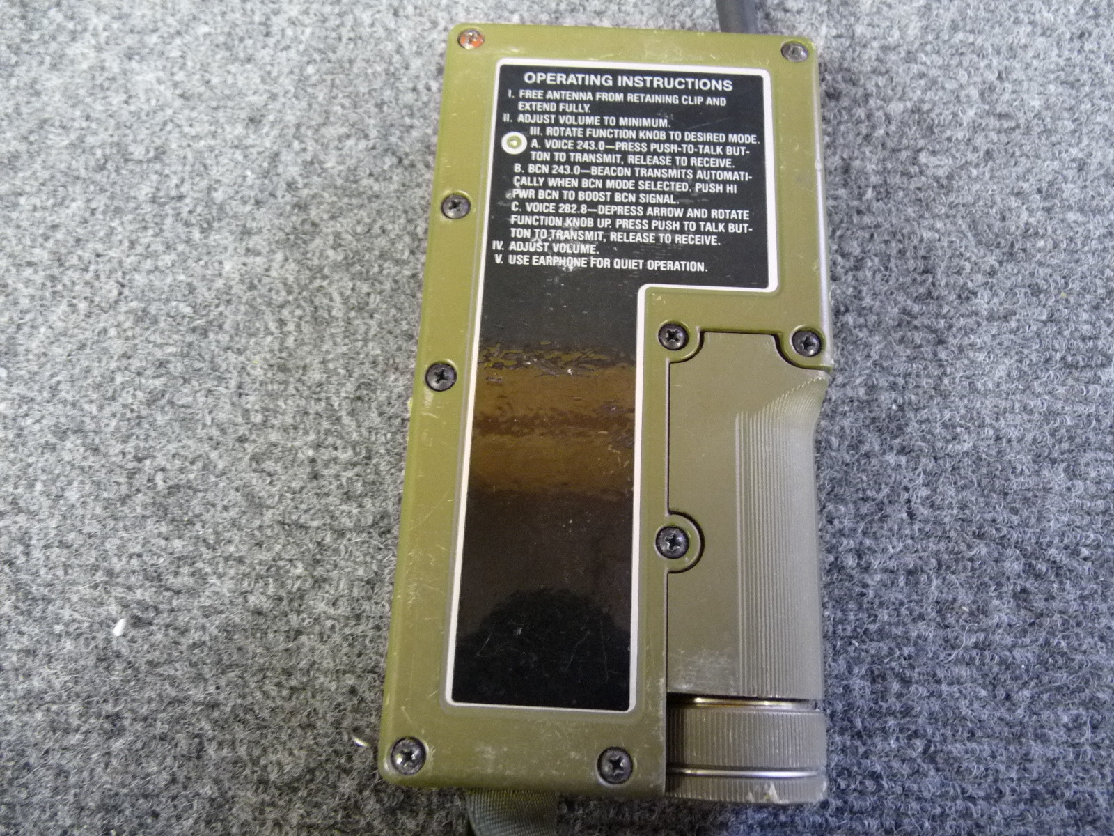 MILITARY SURPLUS PILOT SURVIVAL FIELD RADIO SET AN PRC 90 2 + ADAPTER 0386