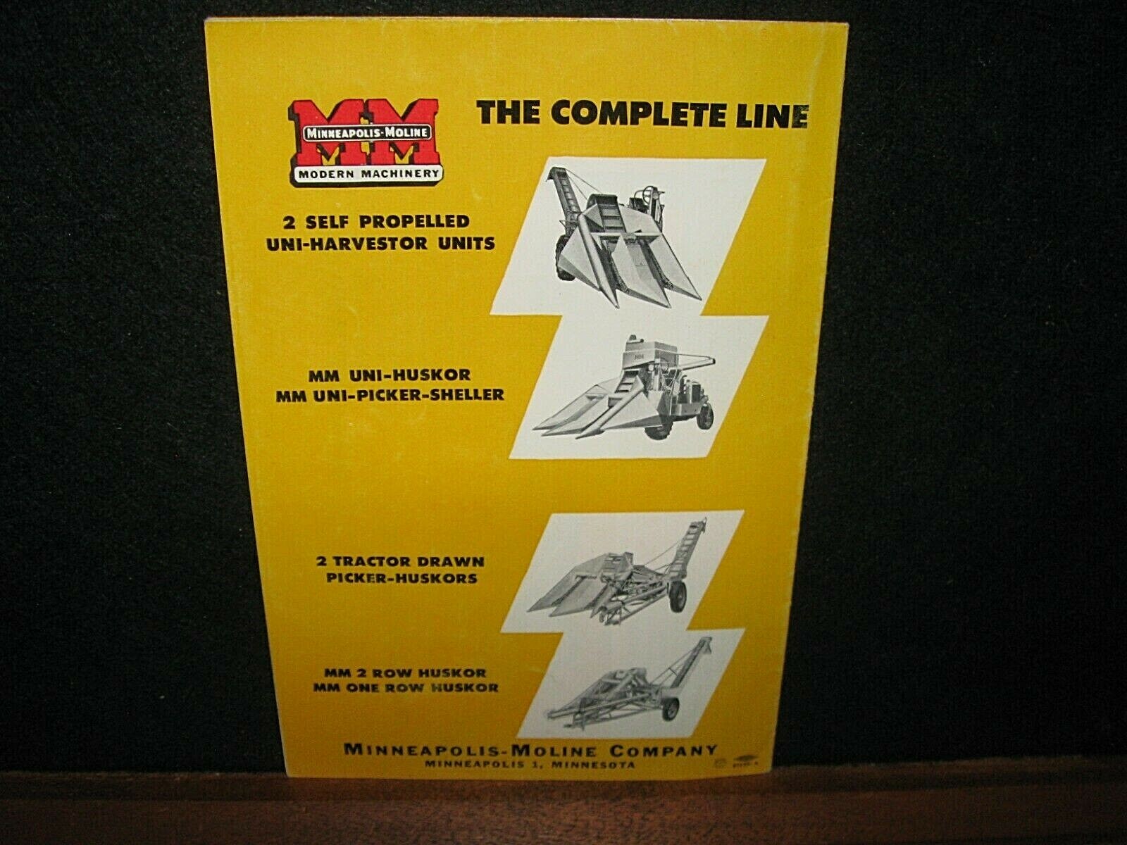 Vintage Old Minneapolis Moline MM 2 Row Huskor Tractor  Sales Brochure Farm Adv