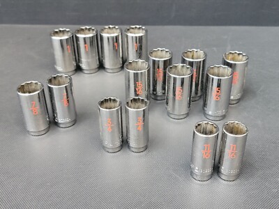 Matco Mixed 16pc 3/8'' dr deep 12pt sockets SAE