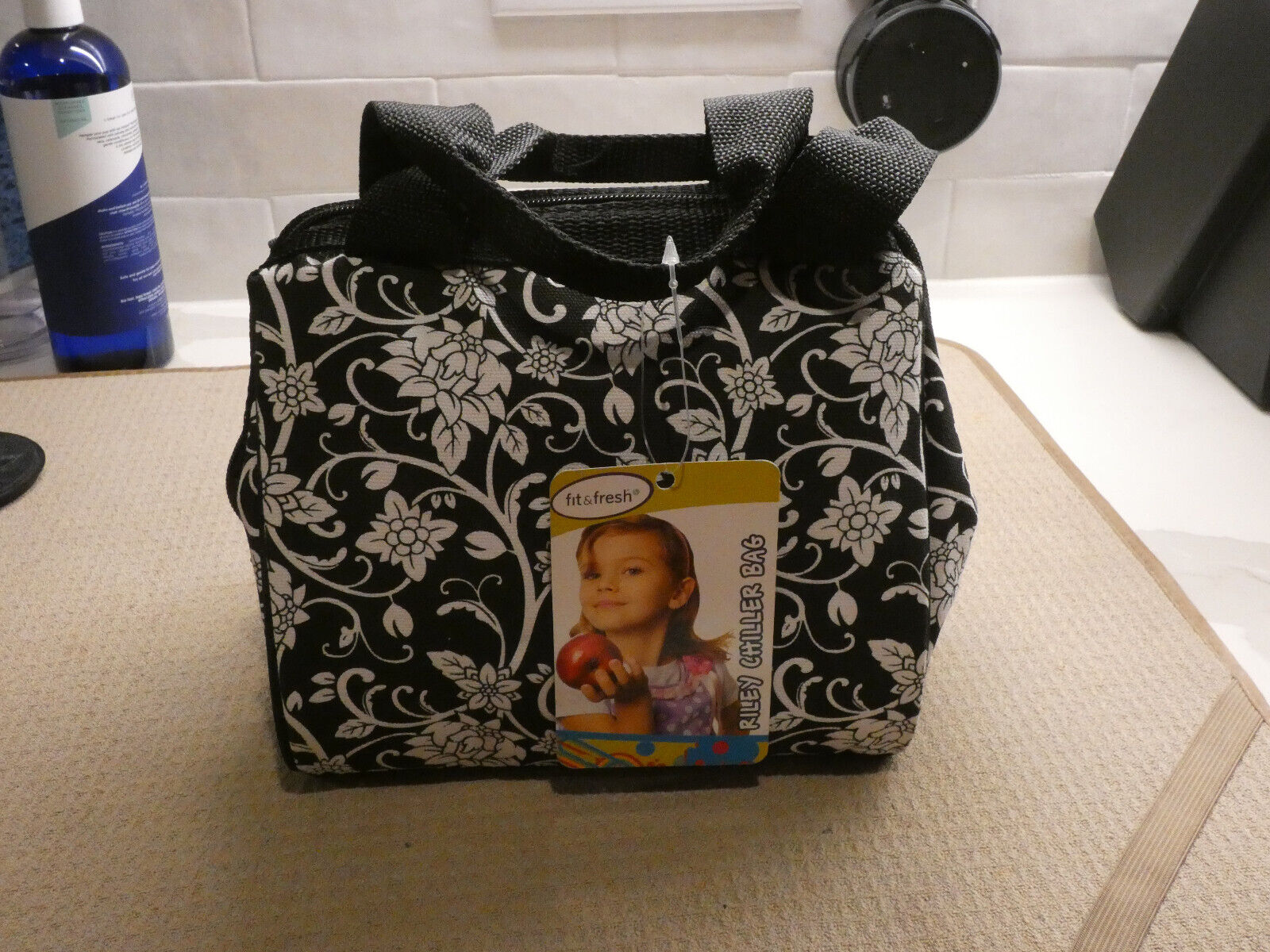 With Zipper, Black And White Paisley Nwt