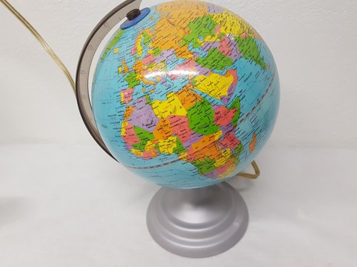 Vintage Illuminated Globe Desk Lamp Lighted World Globe Educational Decor
