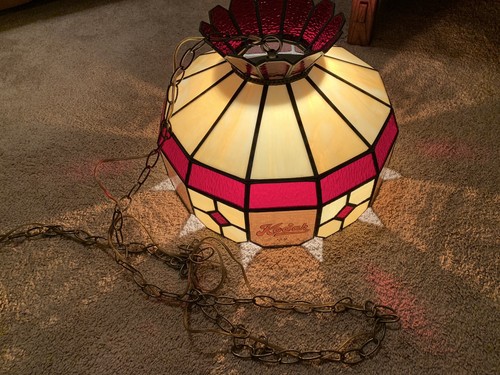 Vintage Kodak Hanging Glass Leaded Lamp. Excellent Condition!