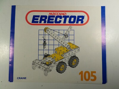Meccano Erector Set INSTRUCTIONS MANUAL ONLY  Set #105 CRANE