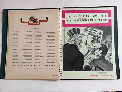 1943 Direct Advertising Association Book w/ Paper and Advertising Examples- Grea
