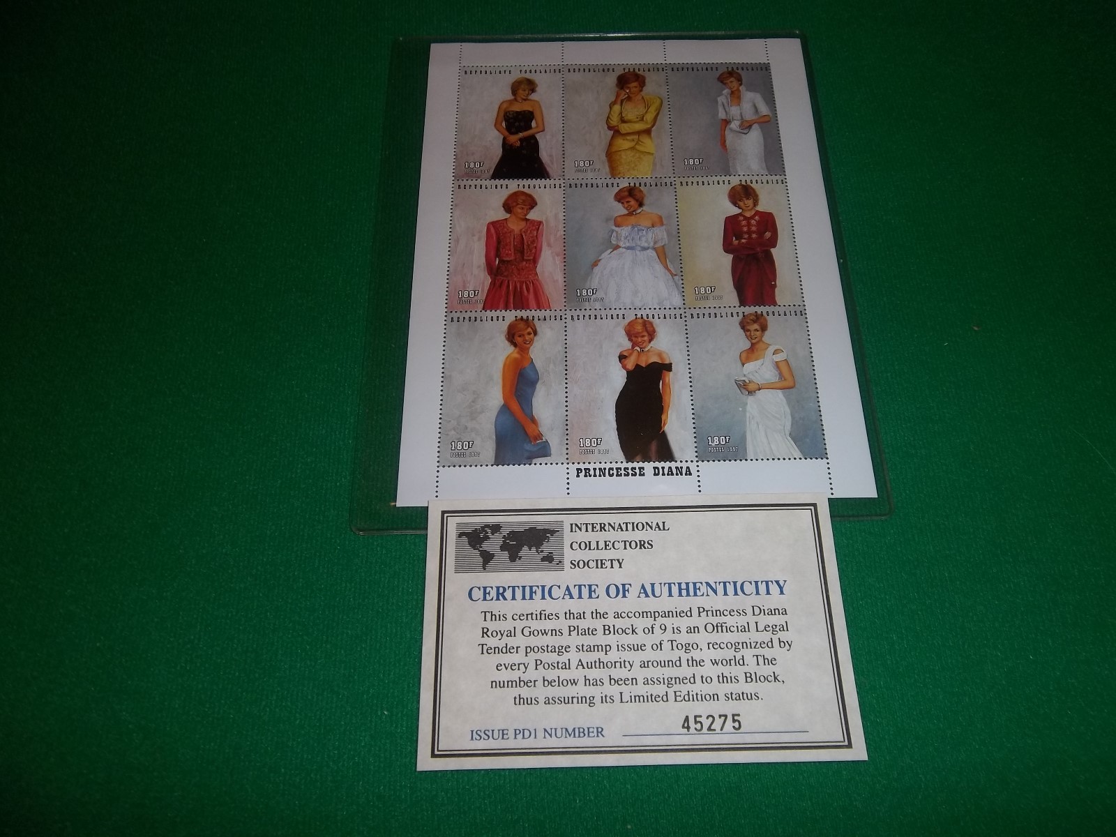 Princess Diana International Collectors Society Togo postage stamps