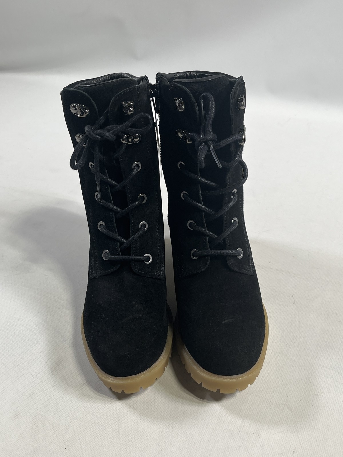 Womens Eric Michael Black Amelia High Top Leather Boots 38EU NEW