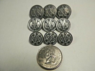 New Lot of Metal Silver Nickel Buttons sizes 13/16 inch 11/16 & 5/8  (S34)