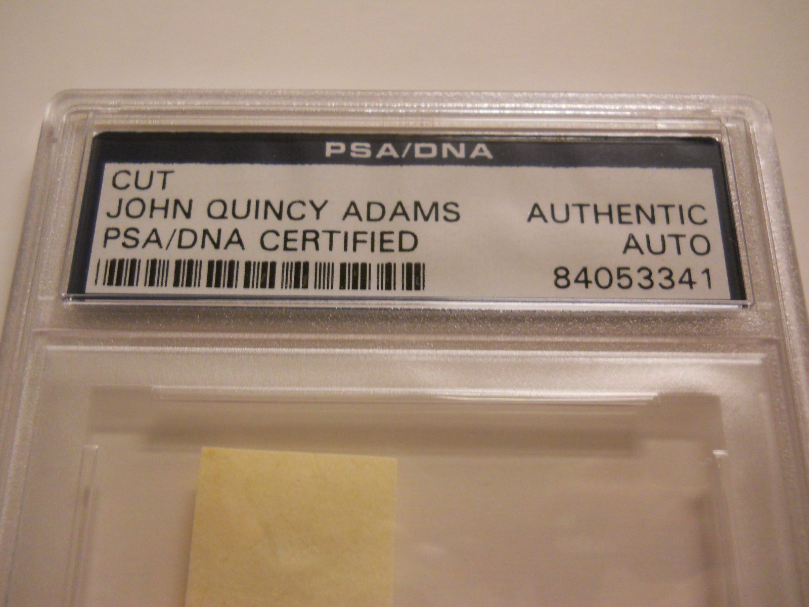 JOHN QUINCY ADAMS SIGNED CUT SIGNATURE PSA/DNA AUTHENTIC AUTOGRAPH 6th PRESIDENT