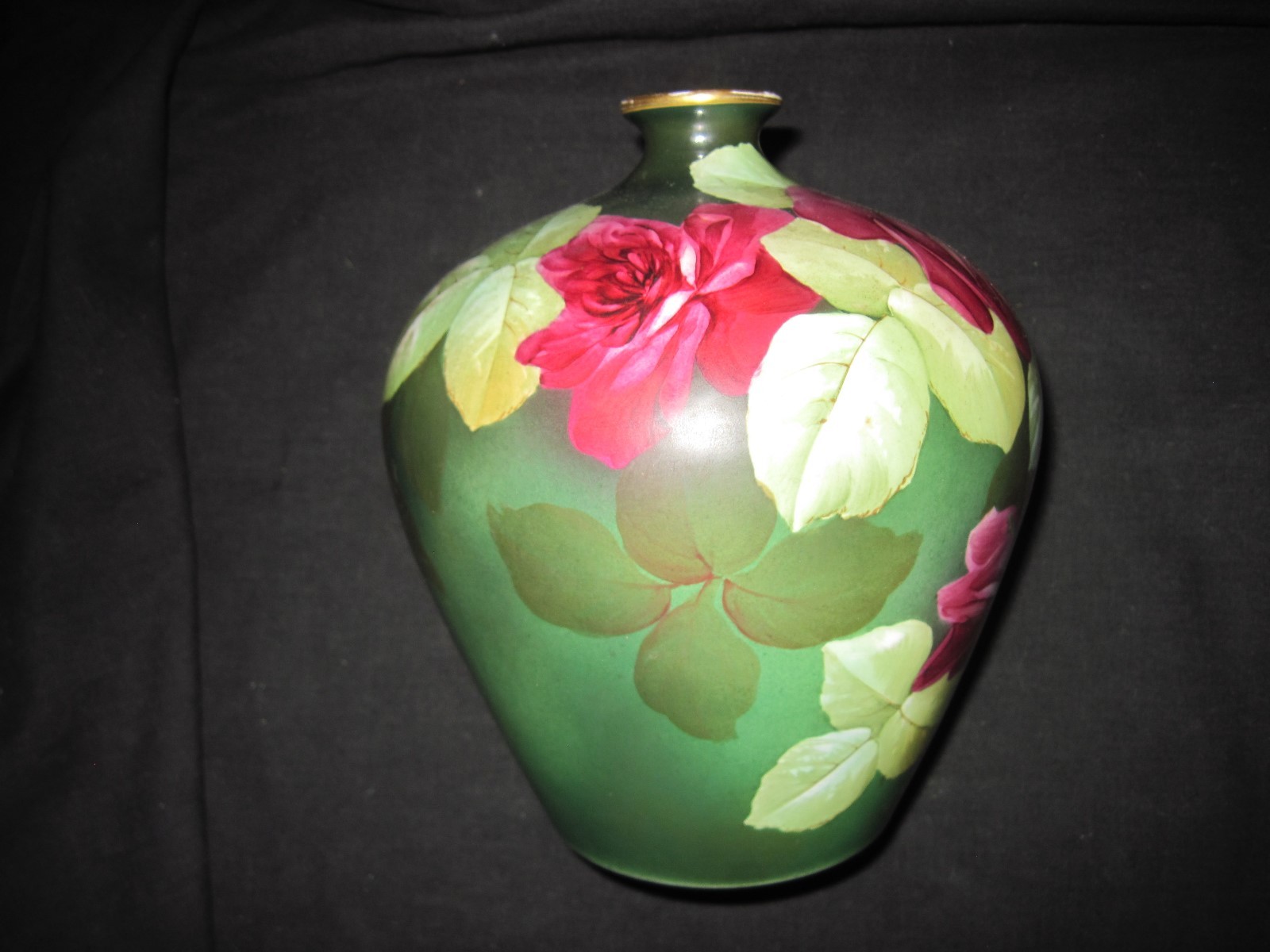 Antique Ginori B Firenze Ware Italy Roses Vase 0203 Artist Signed P. Doncirbari