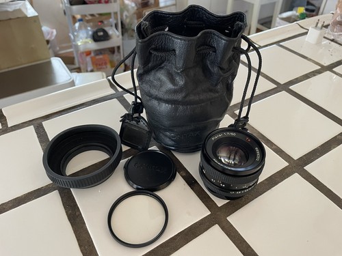 Contax　Carl Zeiss T※ Planar 50mm F1.7 Contax Carl Zeiss Planar T* 50mm F/1.7 Lens W/ Caps Pouch