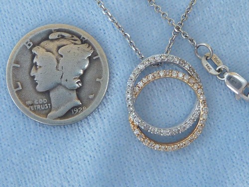 14K White & Yellow Gold Pendant 18