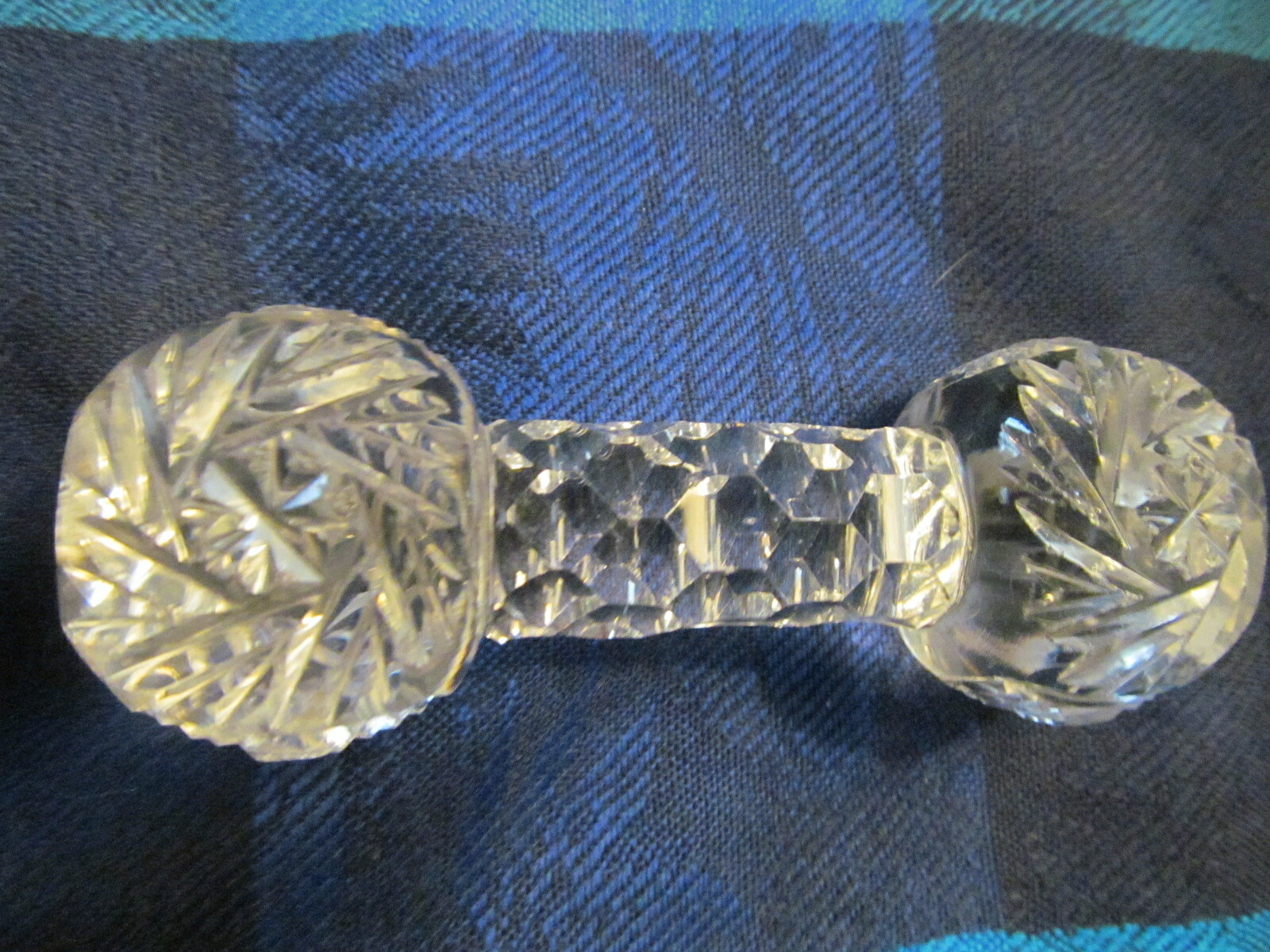 ANTIQUE CUT CRYSTAL BARBELL 
