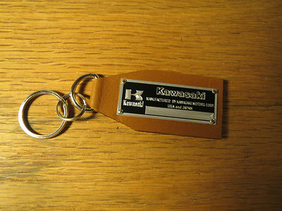 Kawasaki Data Plate Leather Keychain Ninja ZX ZL KZ Vulcan