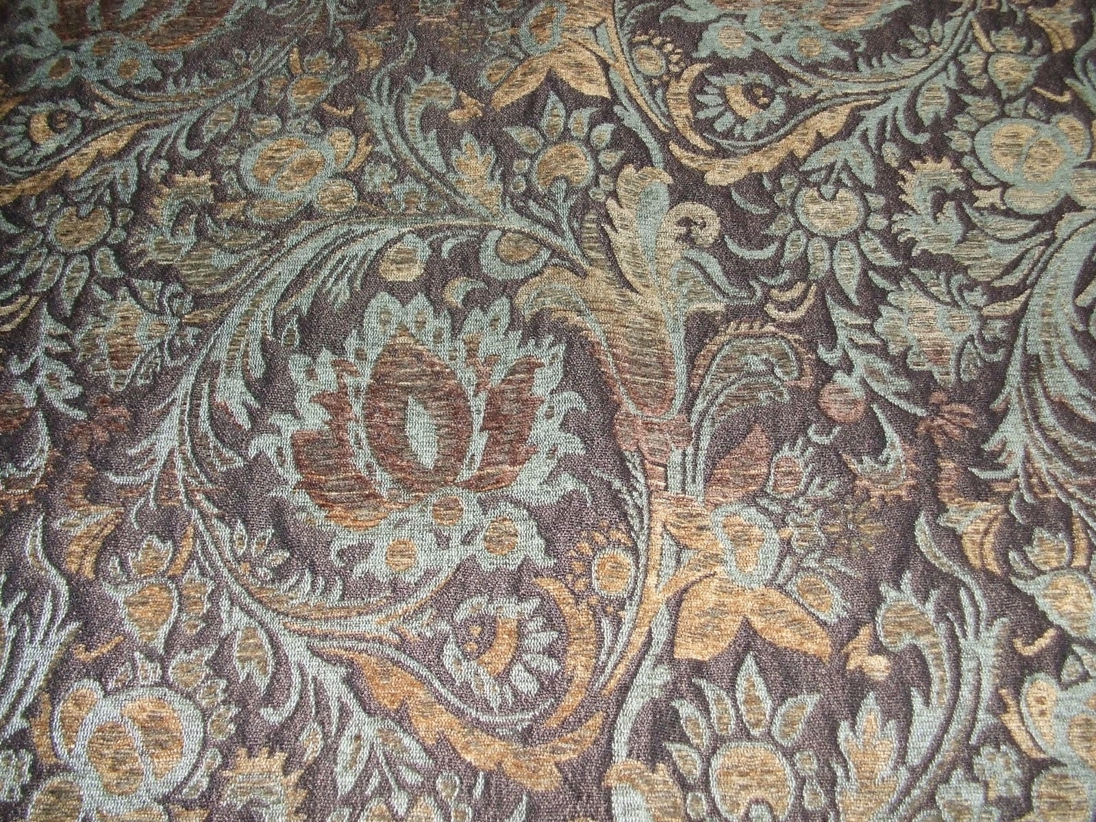 Floral Scrolled Designer Jacquard Decorator Weight Fabric/ 5 Plus Yards