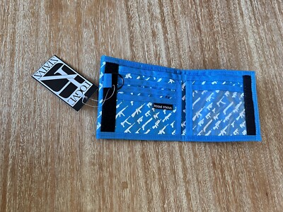 NEW Vintage Rogue Status Bi Fold Wallet Gun Show 2 Aqua Neon Blue White RS DS